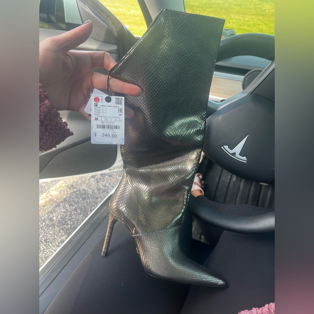 Zara gold/silver boots NWT